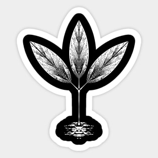 save earth icon, plant vintage hand drawing design Sticker